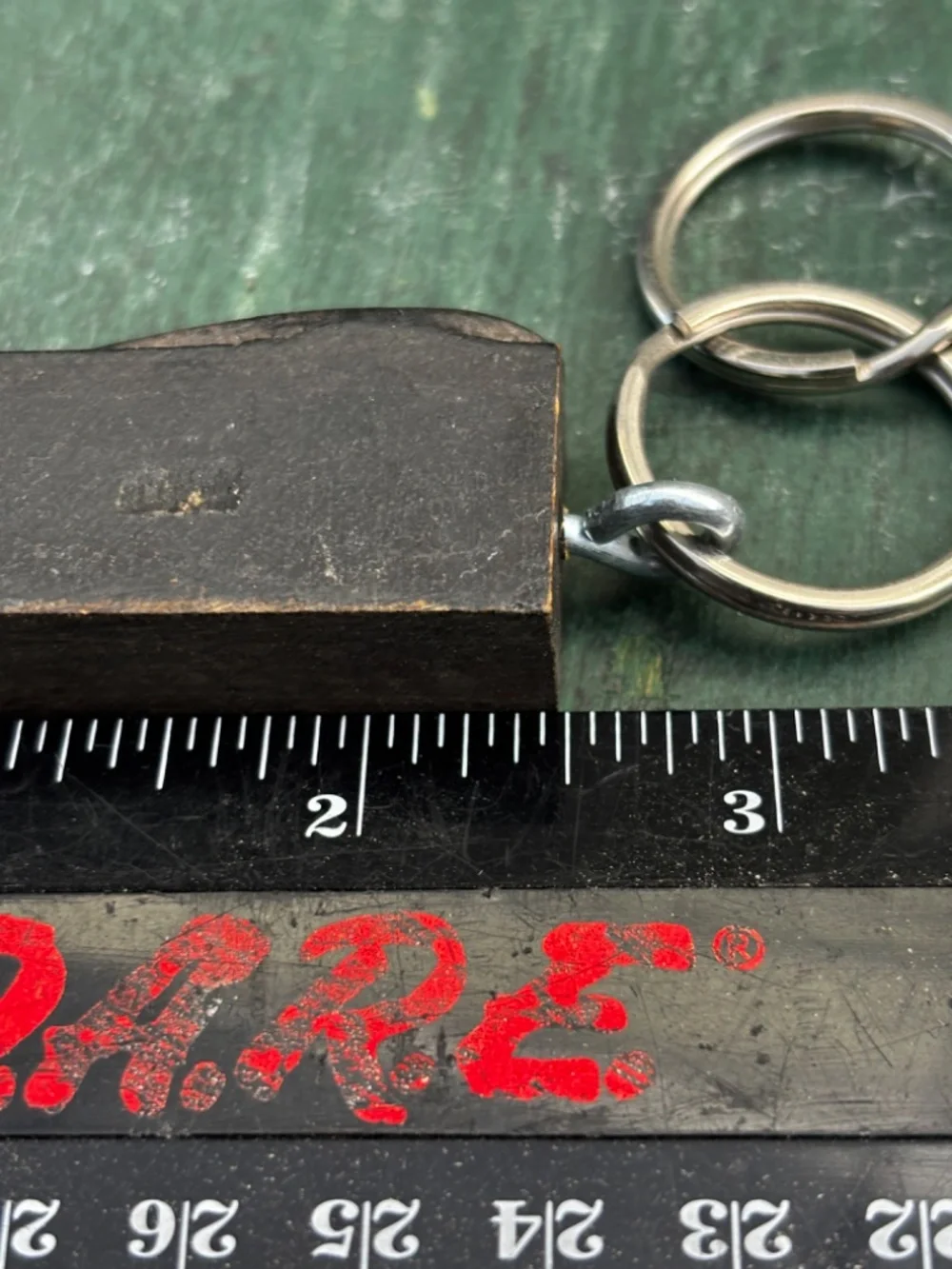 Vintage Wood Type Letter S Keychain | Handmade One of a Kind | Churoncalla